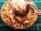 Рецепта Пълнена печена Коледна пуйка с кисело зеле и ориз на фурна